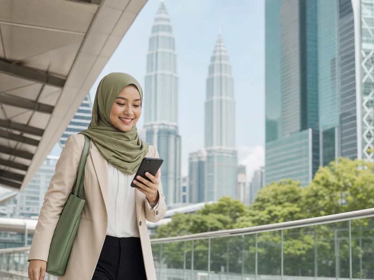 A customer using Talktide messaging services in Kuala Lumpur